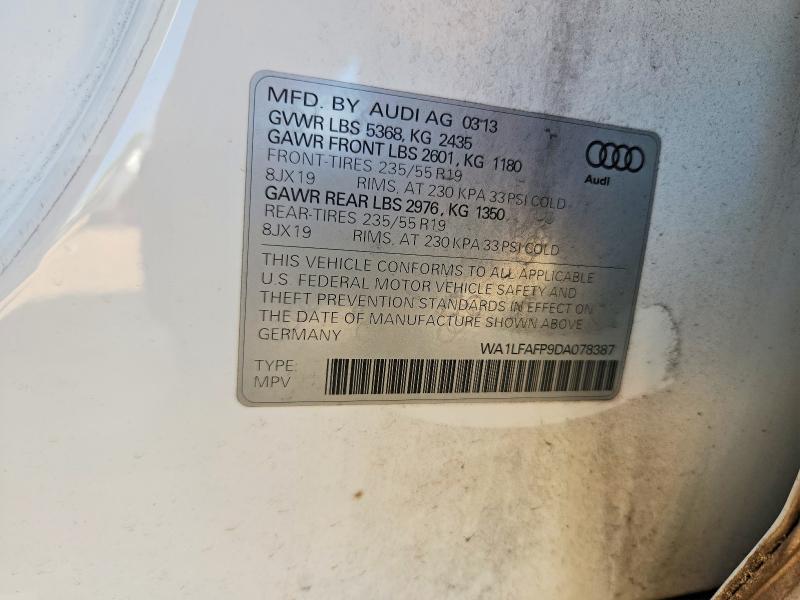 Aukcja sprzedaży 2013 Audi Q5, vin: WA1LFAFP9DA078387, numer aukcji: 47534696