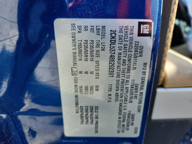 2008 Pontiac Torrent მანქანა იყიდება აუქციონზე, vin: 2CKDL537486292391, აუქციონის ნომერი: 49079196