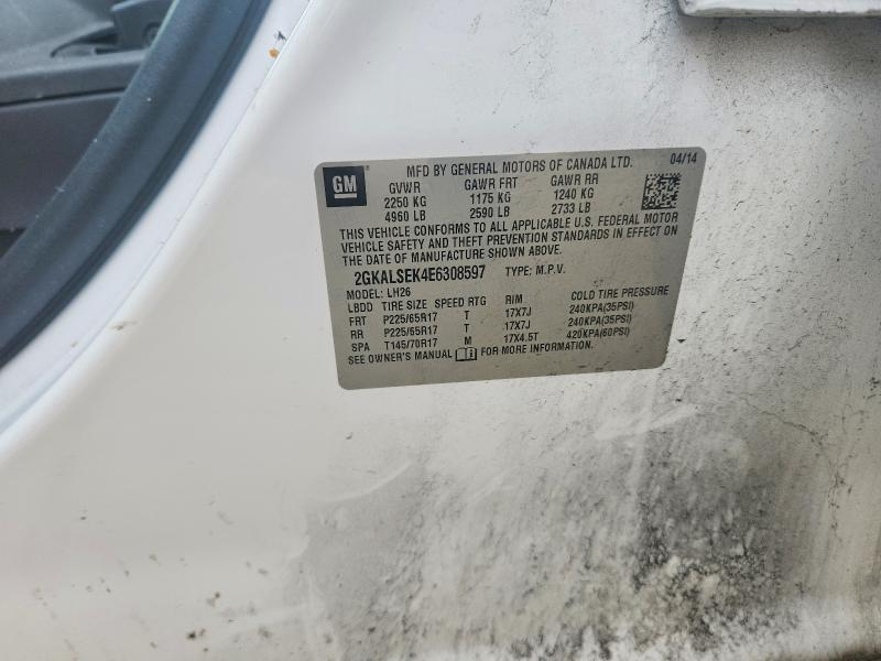 48529916 :رقم المزاد ، 2GKALSEK4E6308597 vin ، 2014 Gmc Terrain مزاد بيع