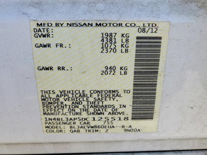 Продаж на аукціоні авто 2013 Nissan Altima, vin: 1N4BL3AP5DC125518, номер лоту: 51285866