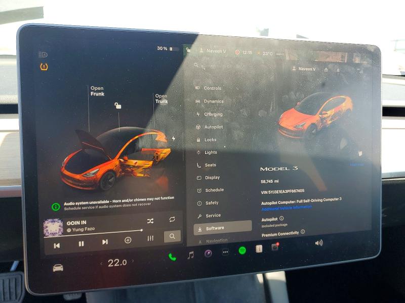 49319986 :رقم المزاد ، 5YJ3E1EA3PF667405 vin ، 2023 Tesla Model 3 مزاد بيع