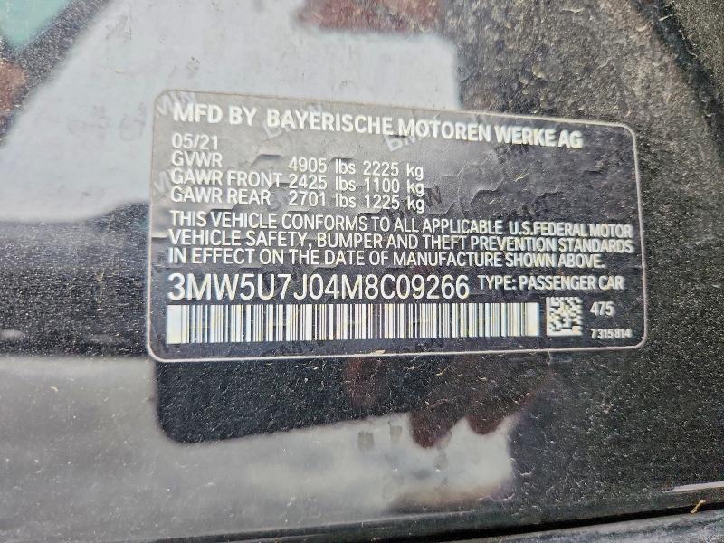 Aukcja sprzedaży 2021 Bmw M340i, vin: 3MW5U7J04M8C09266, numer aukcji: 49787786