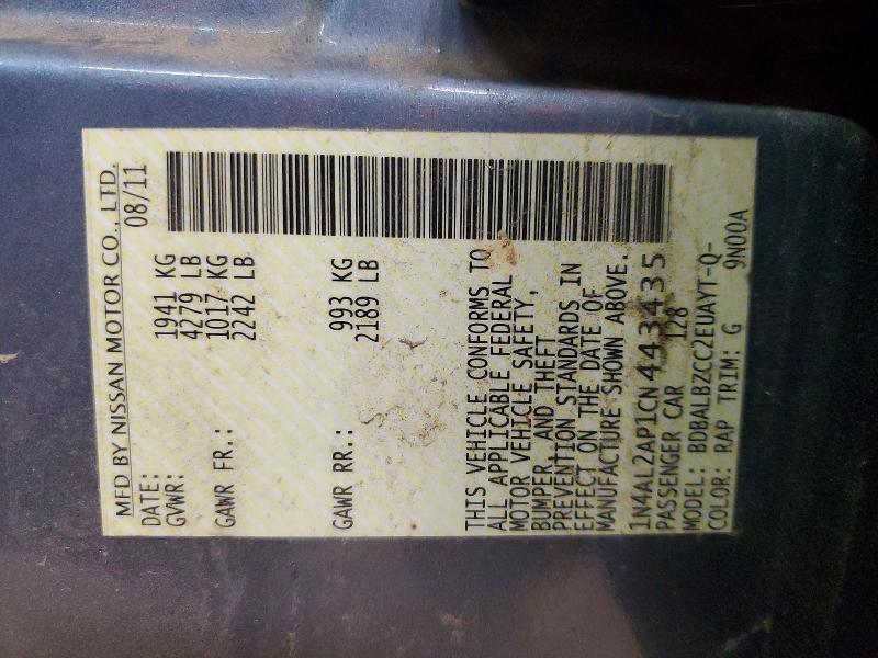 Продажа на аукционе авто 2012 Nissan Altima, vin: 1N4AL2AP1CN443435, номер лота: 51065516