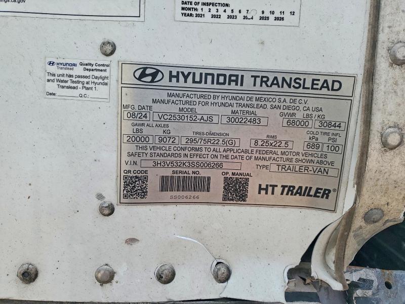 2025 Hyundai Translead Inc Unknown მანქანა იყიდება აუქციონზე, vin: 3H3V532K3SS006266, აუქციონის ნომერი: 49118716