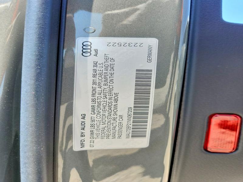 50938316 :رقم المزاد ، WAU72BF21NN067209 vin ، 2022 Audi A6 Allroad مزاد بيع