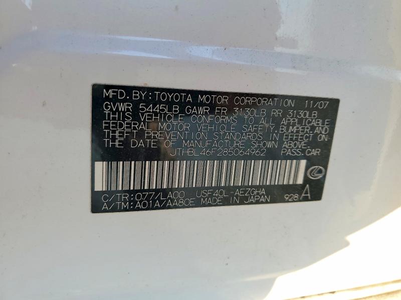 Продаж на аукціоні авто 2008 Lexus Ls 460, vin: JTHBL46F285064962, номер лоту: 48189126