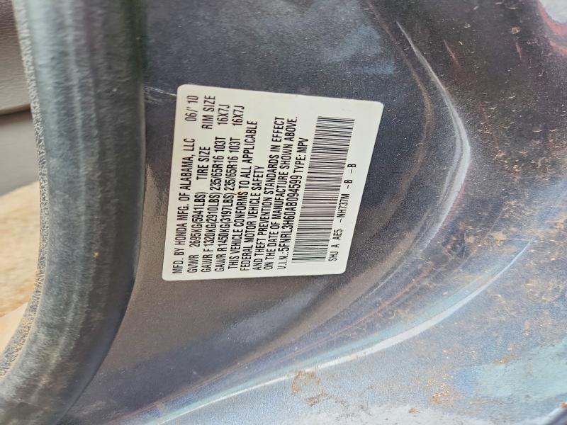 Aukcja sprzedaży 2010 Honda Odyssey, vin: 5FNRL3H60AB094599, numer aukcji: 47275526