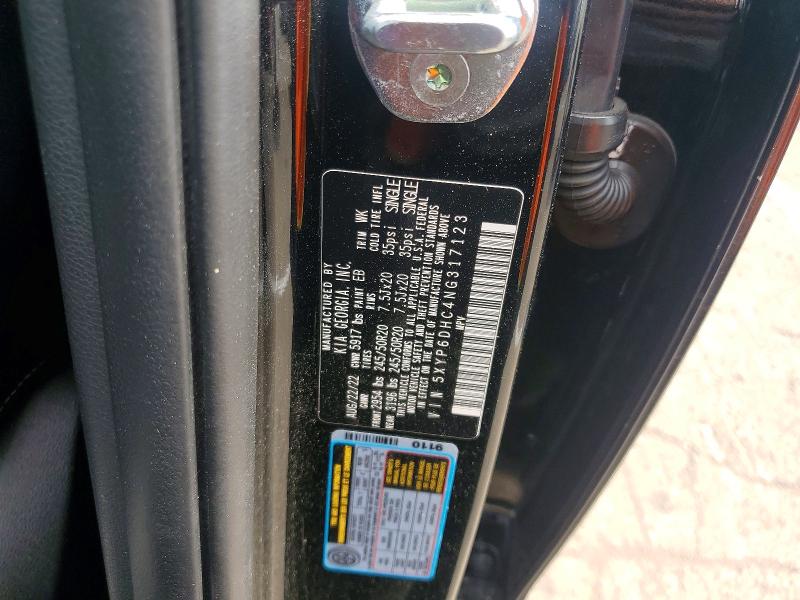 51131756 :رقم المزاد ، 5XYP6DHC4NG317123 vin ، 2022 Kia Telluride مزاد بيع