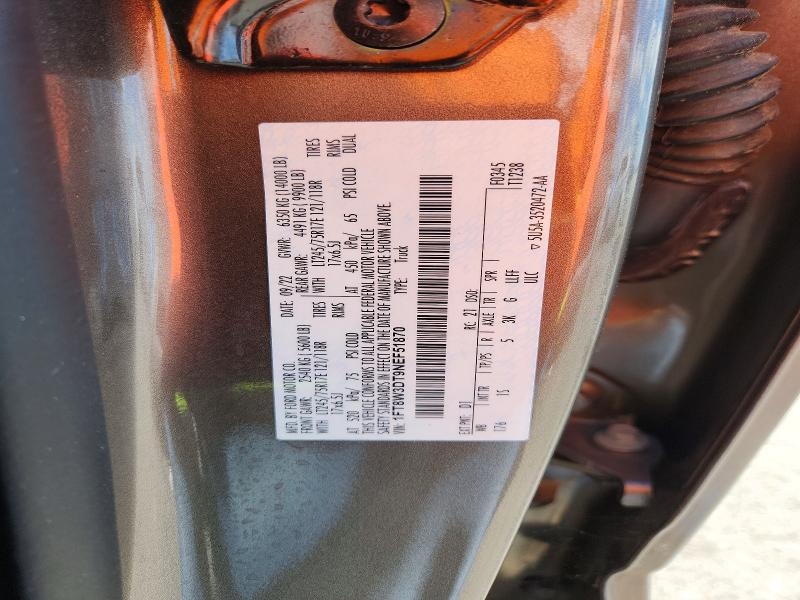 Aukcja sprzedaży 2022 Ford F350, vin: 1FT8W3DT9NEF51870, numer aukcji: 50340756