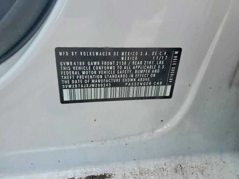49786276 :رقم المزاد ، 3VW2B7AJXJM260243 vin ، 2018 Volkswagen Jetta مزاد بيع
