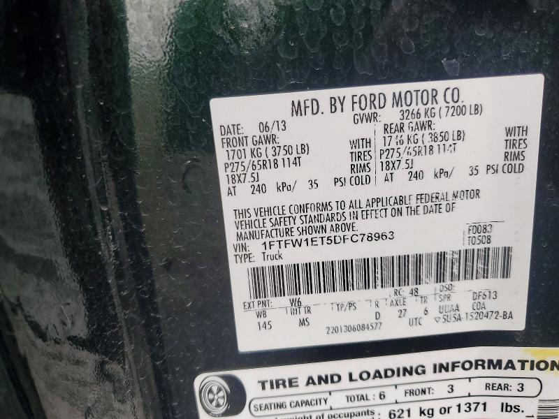 Продаж на аукціоні авто 2013 Ford F150, vin: 1FTFW1ET5DFC78963, номер лоту: 51485666