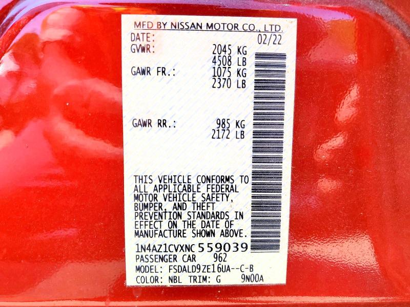 Aukcja sprzedaży 2022 Nissan Leaf, vin: 1N4AZ1CVXNC559039, numer aukcji: 49910086