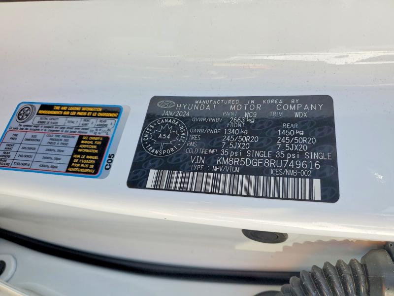 Продаж на аукціоні авто 2024 Hyundai Palisade, vin: KM8R5DGE8RU749616, номер лоту: 47186246