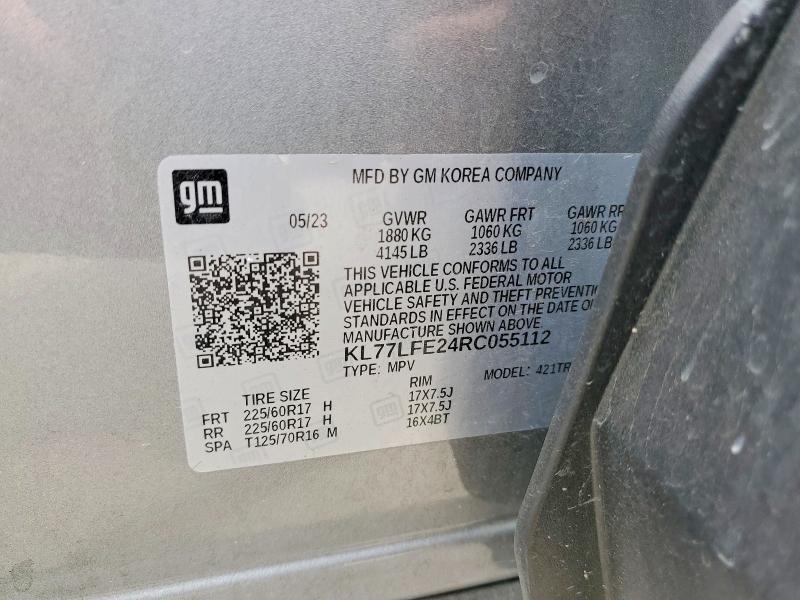 49824716 :رقم المزاد ، KL77LFE24RC055112 vin ، 2024 Chevrolet Trax مزاد بيع