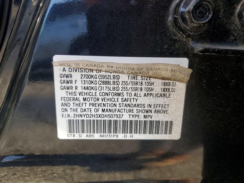 Aukcja sprzedaży 2013 Acura Mdx, vin: 2HNYD2H3XDH507937, numer aukcji: 50477006