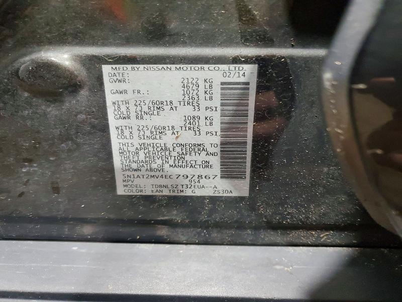 Продаж на аукціоні авто 2014 Nissan Rogue, vin: 5N1AT2MV4EC797867, номер лоту: 51772486