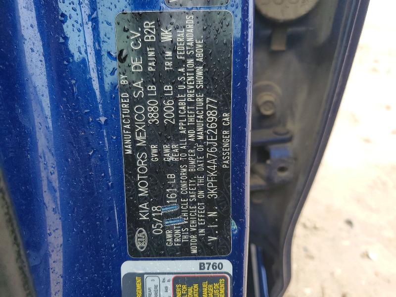Продажа на аукционе авто 2018 Kia Forte, vin: 3KPFK4A76JE269877, номер лота: 50102886