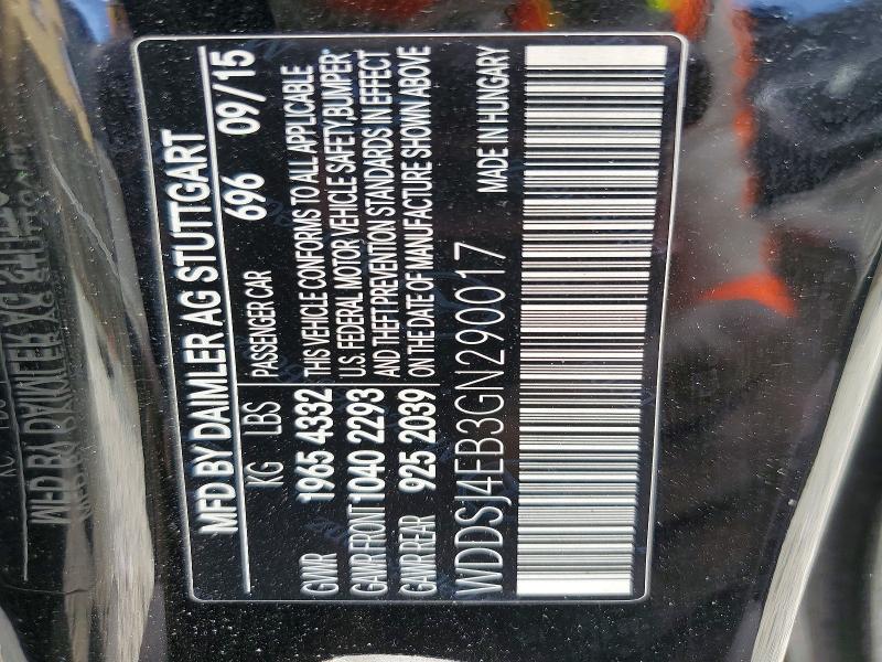50077856 :رقم المزاد ، WDDSJ4EB3GN290017 vin ، 2016 Mercedes-benz Cla مزاد بيع
