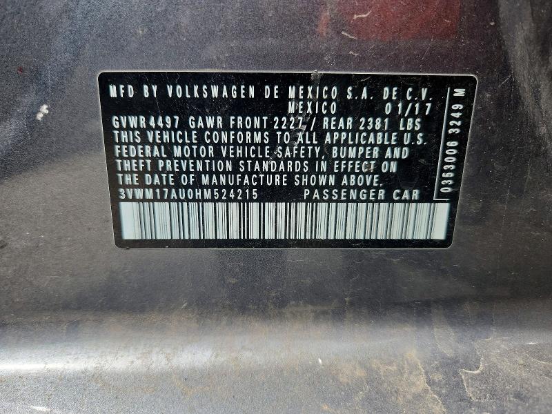 Продажа на аукционе авто 2017 Volkswagen Golf Alltrack, vin: 3VWM17AU0HM524215, номер лота: 48880356