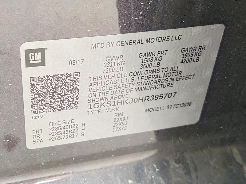 48449296 :رقم المزاد ، 1GKS1HKJ0HR395707 vin ، 2017 Gmc Yukon Xl مزاد بيع