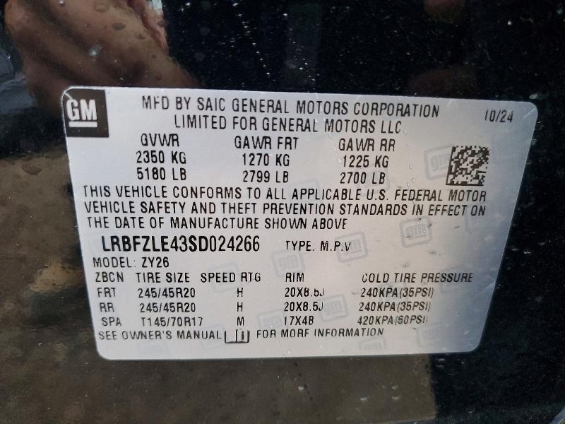 51680076 :رقم المزاد ، LRBFZLE43SD024266 vin ، 2025 Buick Envision مزاد بيع
