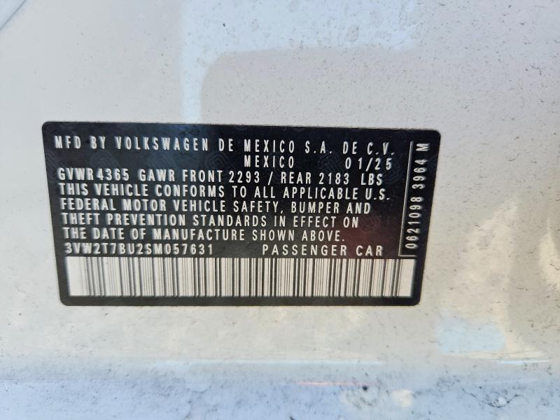 51107616 :رقم المزاد ، 3VW2T7BU2SM057631 vin ، 2025 Volkswagen Jetta مزاد بيع