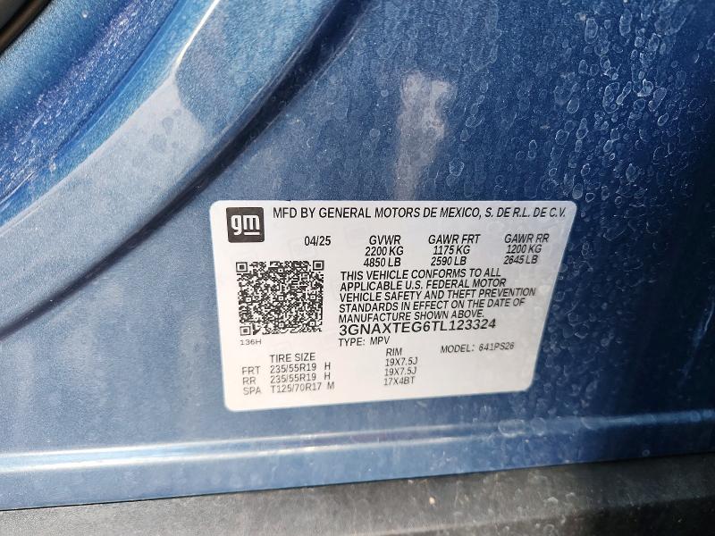 Продаж на аукціоні авто 2026 Chevrolet Equinox, vin: 3GNAXTEG6TL123324, номер лоту: 51129596