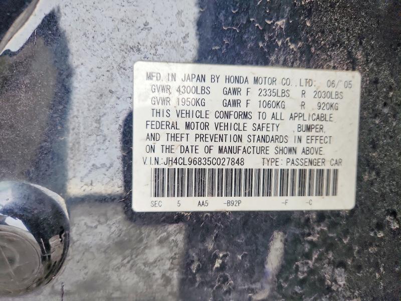 Продаж на аукціоні авто 2005 Acura Tsx, vin: JH4CL96835C027848, номер лоту: 76592635