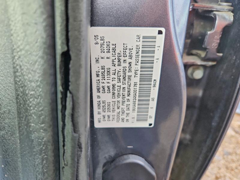 2006 Acura 3.2tl მანქანა იყიდება აუქციონზე, vin: 19UUA66246A001781, აუქციონის ნომერი: 49947026