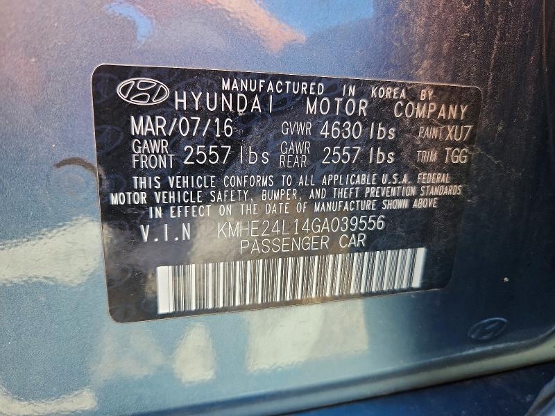 Продажа на аукционе авто 2016 Hyundai Sonata Hybrid, vin: KMHE24L14GA039556, номер лота: 50765156
