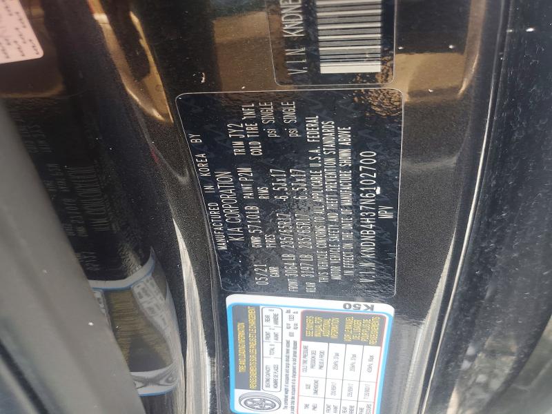 50804876 :رقم المزاد ، KNDNB4H37N6102700 vin ، 2022 Kia Carnival مزاد بيع