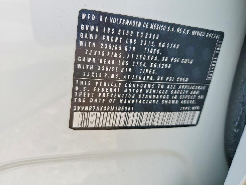 Продаж на аукціоні авто 2024 Volkswagen Tiguan, vin: 3VVNB7AX3RM195091, номер лоту: 48197536