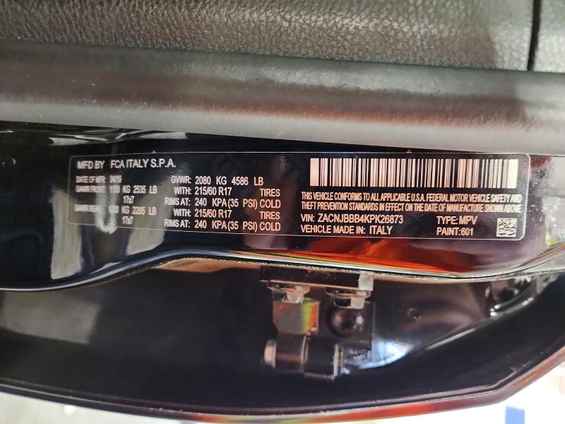 Продаж на аукціоні авто 2019 Jeep Renegade, vin: ZACNJBBB4KPK26873, номер лоту: 47756496