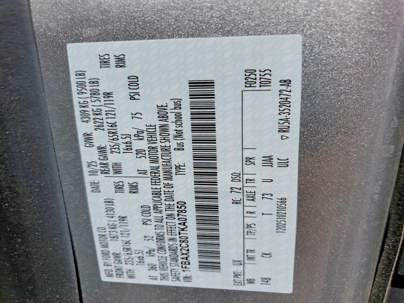 Aukcja sprzedaży 2026 Ford Transit, vin: 1FBAX2C80TKA07850, numer aukcji: 51415616