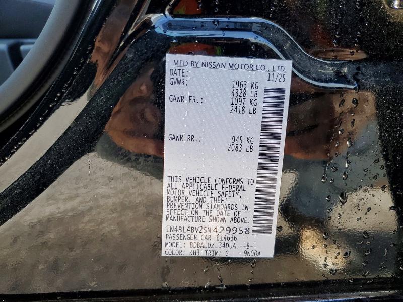 Aukcja sprzedaży 2025 Nissan Altima, vin: 1N4BL4BV2SN429958, numer aukcji: 49715556