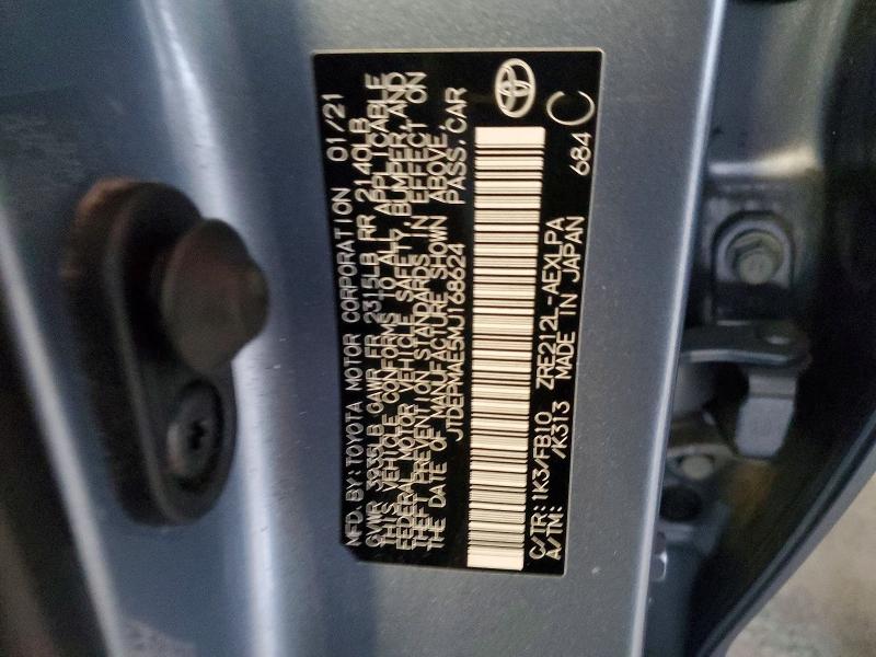 Aukcja sprzedaży 2021 Toyota Corolla, vin: JTDEPMAE5MJ168624, numer aukcji: 48149426