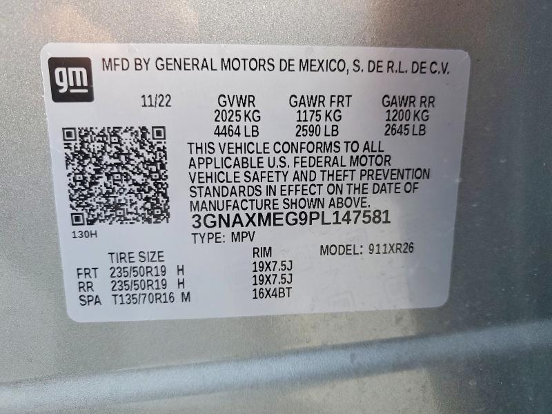 Aukcja sprzedaży 2023 Chevrolet Equinox, vin: 3GNAXMEG9PL147581, numer aukcji: 51260796