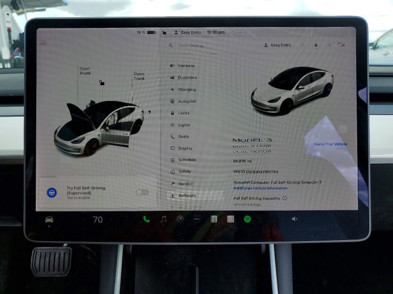 Aukcja sprzedaży 2020 Tesla Model 3, vin: 5YJ3E1EBXLF651754, numer aukcji: 49652946