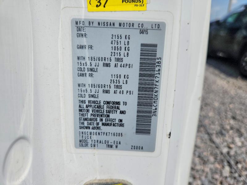 2015 Nissan Nv200 მანქანა იყიდება აუქციონზე, vin: 3N6CM0KN7FK716385, აუქციონის ნომერი: 51024476