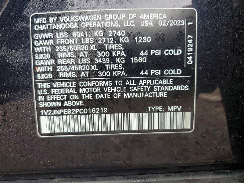 47024116 :رقم المزاد ، 1V2JNPE82PC016219 vin ، 2023 Volkswagen Id.4 مزاد بيع