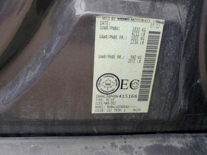 Aukcja sprzedaży 2013 Nissan Altima, vin: 1N4AL3AP4DN415166, numer aukcji: 50239706