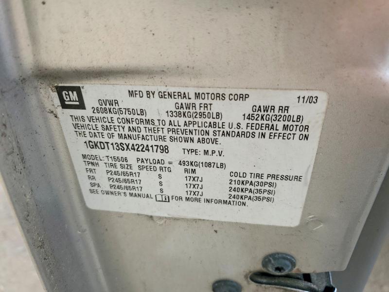 Продажа на аукционе авто 2004 Gmc Envoy, vin: 1GKDT13SX42241798, номер лота: 49758186
