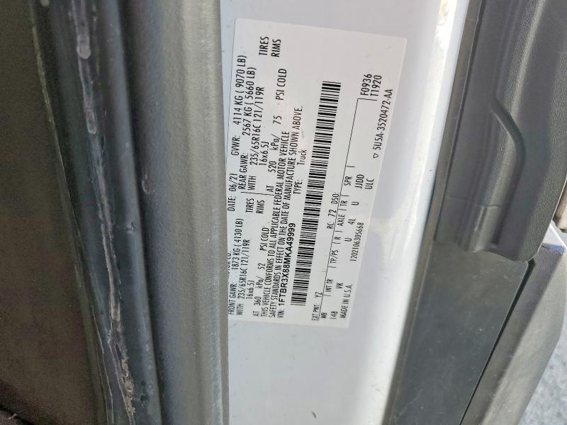 Aukcja sprzedaży 2021 Ford Transit, vin: 1FTBR3X88MKA49999, numer aukcji: 51899326