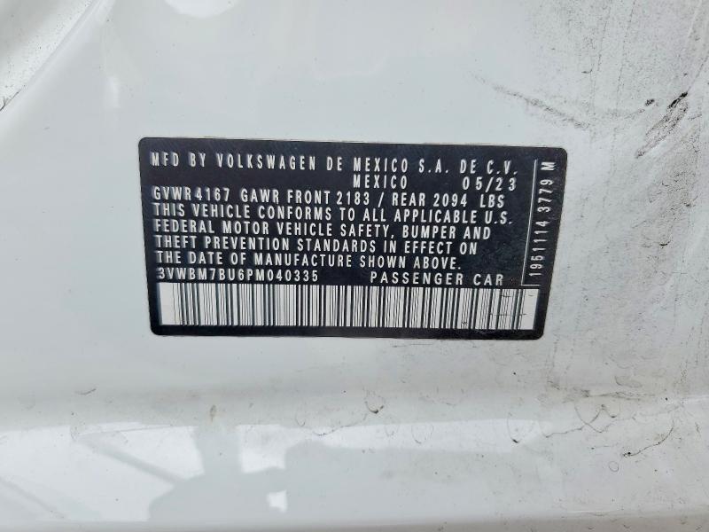 Aukcja sprzedaży 2023 Volkswagen Jetta, vin: 3VWBM7BU6PM040335, numer aukcji: 47987926