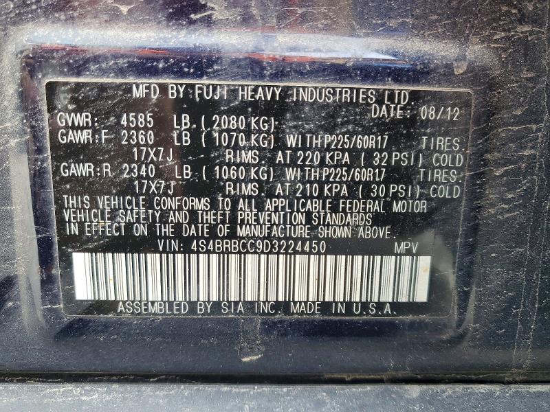 51776236 :رقم المزاد ، 4S4BRBCC9D3224450 vin ، 2013 Subaru Outback مزاد بيع