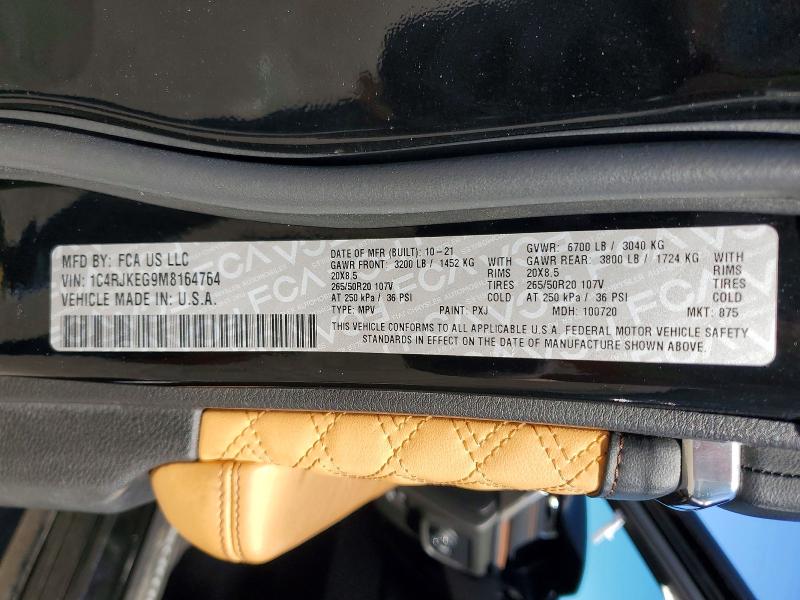 Продажа на аукционе авто 2021 Jeep Grand Cherokee, vin: 1C4RJKEG9M8164764, номер лота: 49854186