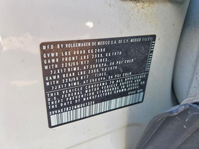 Продаж на аукціоні авто 2022 Volkswagen Taos, vin: 3VVAX7B22NM041324, номер лоту: 48518766