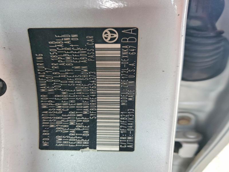 Aukcja sprzedaży 2017 Toyota Corolla, vin: 5YFBURHE4HP654373, numer aukcji: 50302206