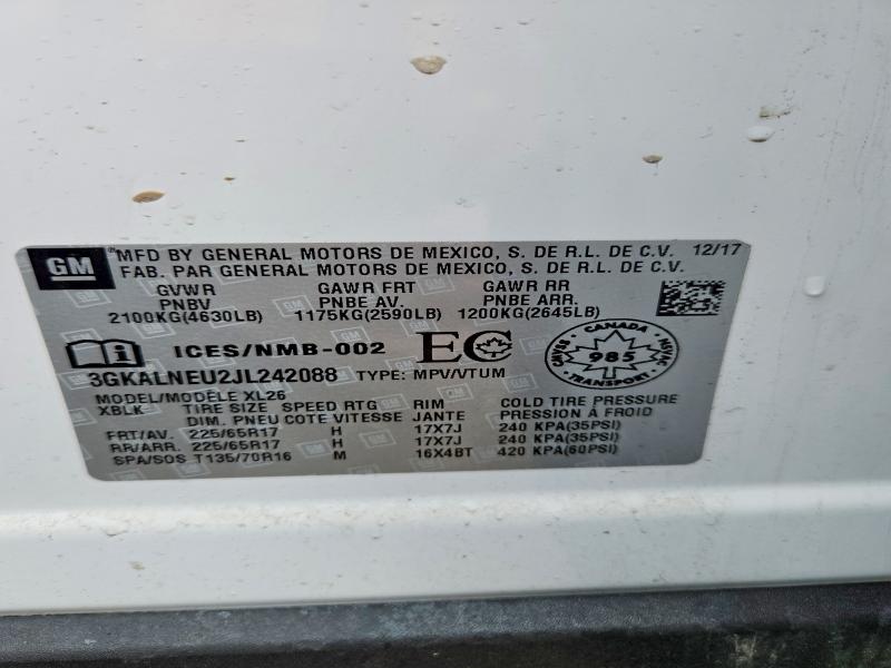 49163466 :رقم المزاد ، 3GKALNEU2JL242088 vin ، 2018 Gmc Terrain مزاد بيع