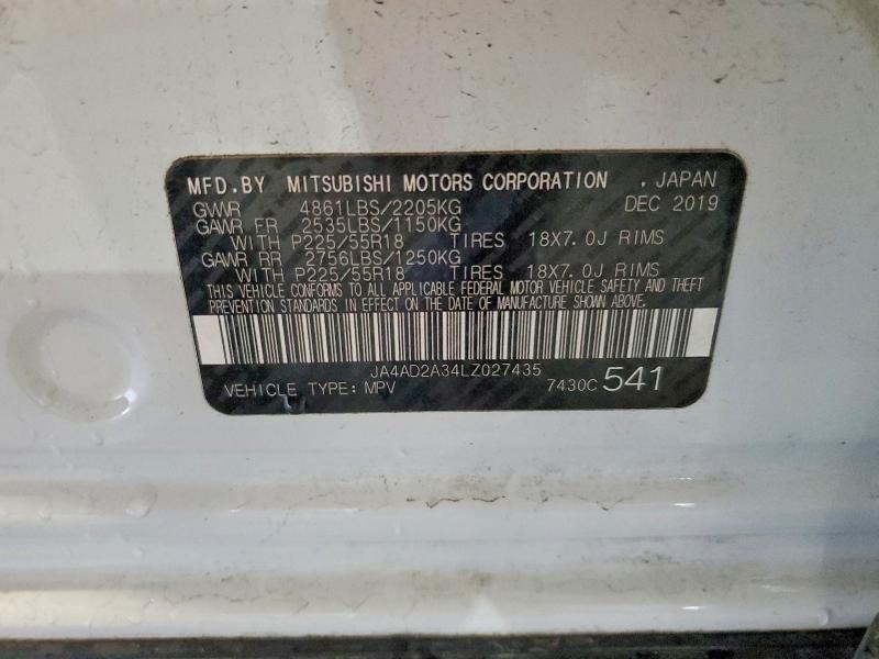Продаж на аукціоні авто 2020 Mitsubishi Outlander, vin: JA4AD2A34LZ027435, номер лоту: 48905066